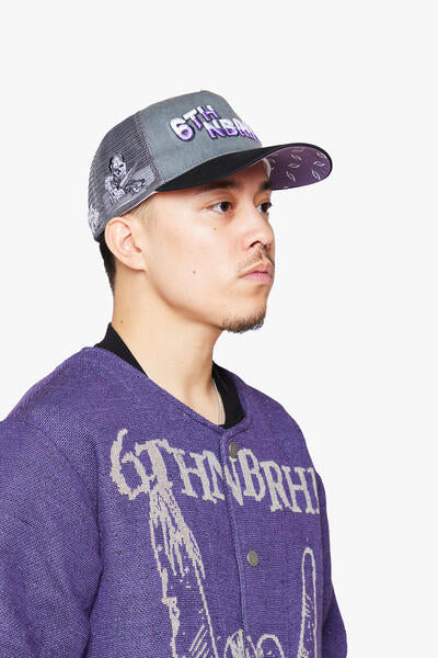 6Th Nbrhd Logo Snapback Hat - Mesh - Image 7