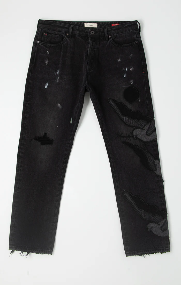 BLDG4 Burn Bird - Embroidered Jeans - Image 3