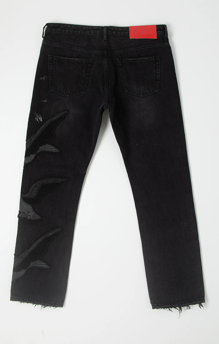 BLDG4 Burn Bird - Embroidered Jeans - Image 4