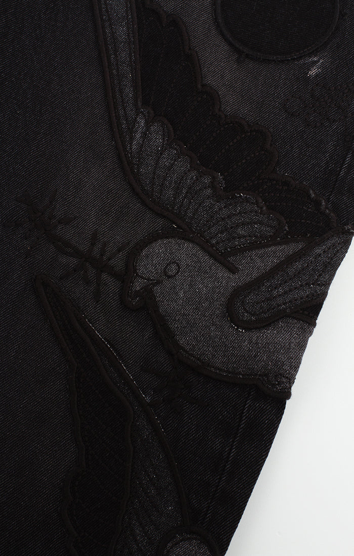 BLDG4 Burn Bird - Embroidered Jeans - Image 5