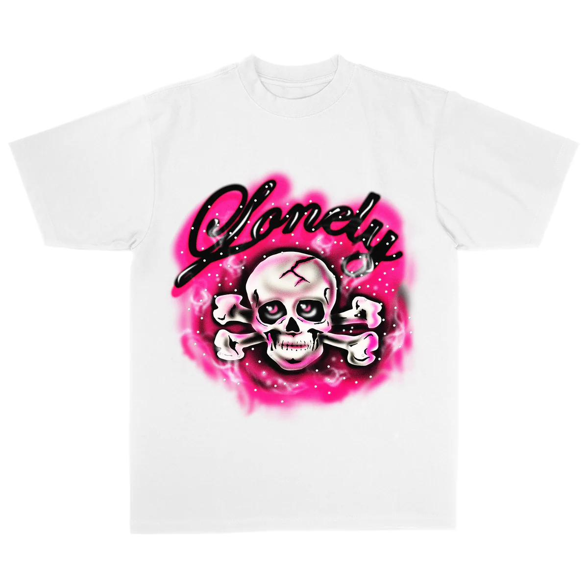 Lonely Hearts Club Crossbones Rhinestone Tee T-Shirt - Image 3