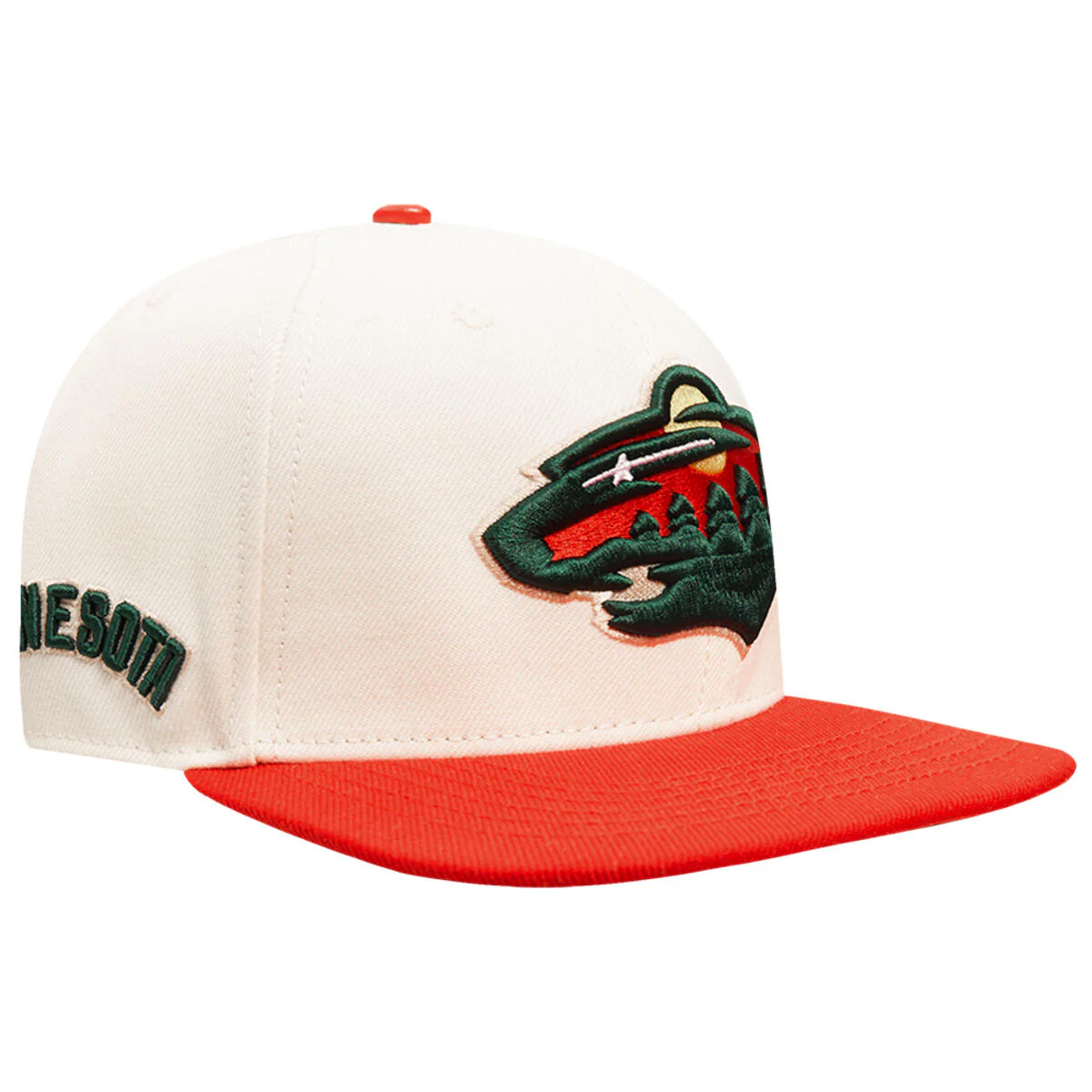 Pro Standard Minnesota Wild Retro Classics Logo Wool Blend Snapback Hat - Image 3