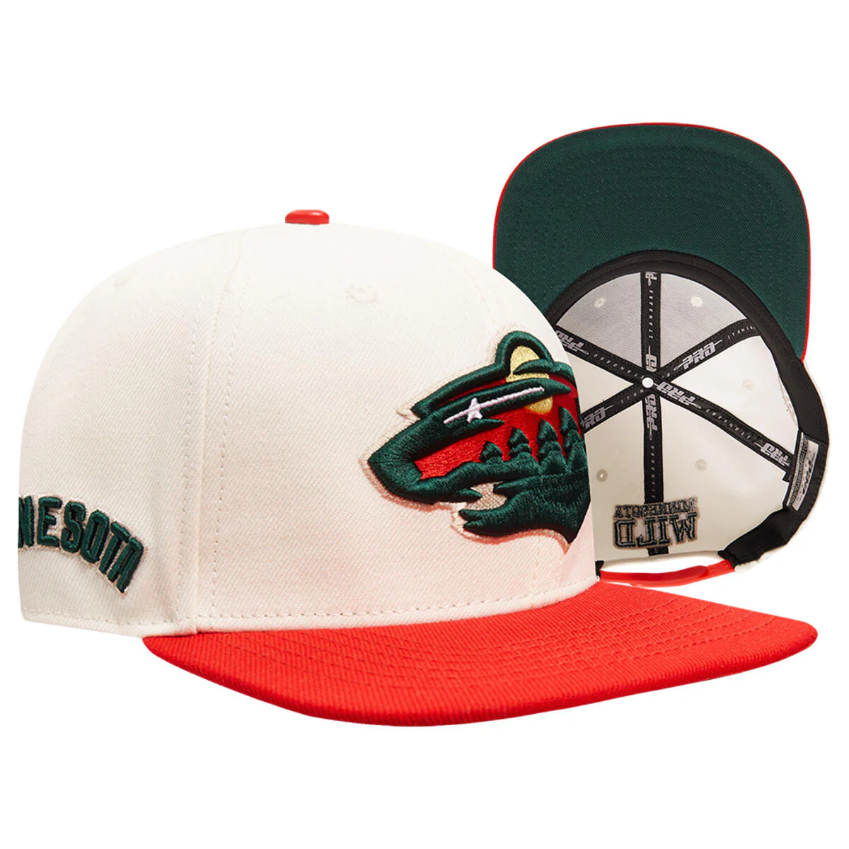 Pro Standard Minnesota Wild Retro Classics Logo Wool Blend Snapback Hat - Image 9