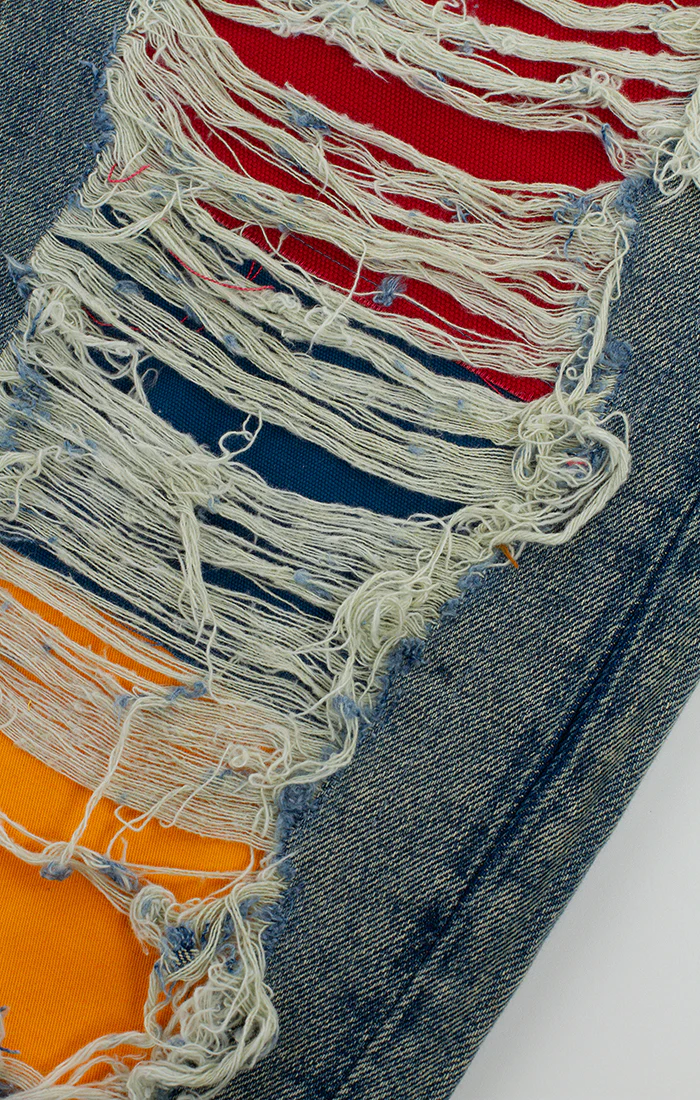 Bldg4 Shredder Distressed Patched Jeans - Image 5