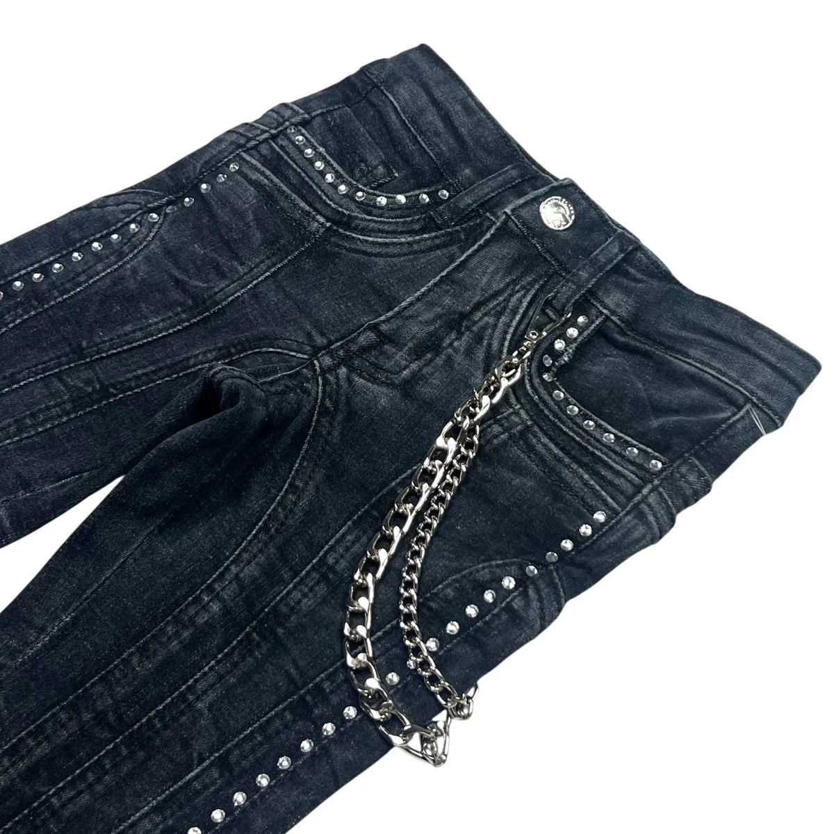 Elite Premium -Line Zipper Kids Jeans - Dark Wash - Image 3